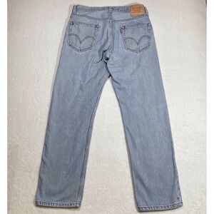 Vintage Levi's 505 Jeans Mens W34 L32 Straight Leg Regular Distressed Light Wash